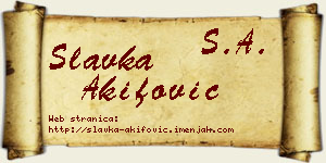 Slavka Akifović vizit kartica
